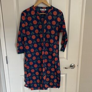 Floral Blue and Red Kurta